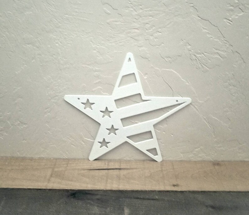 Us Star Flag Metal Wall Art Americana Decor Patriotic Cutout Gifts 4th Of July