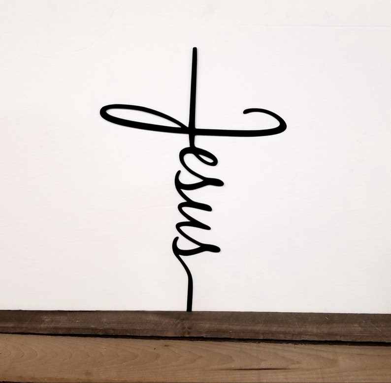 Jesus Cross Metal Sign Cross Wall Decor Religious Art Etsy