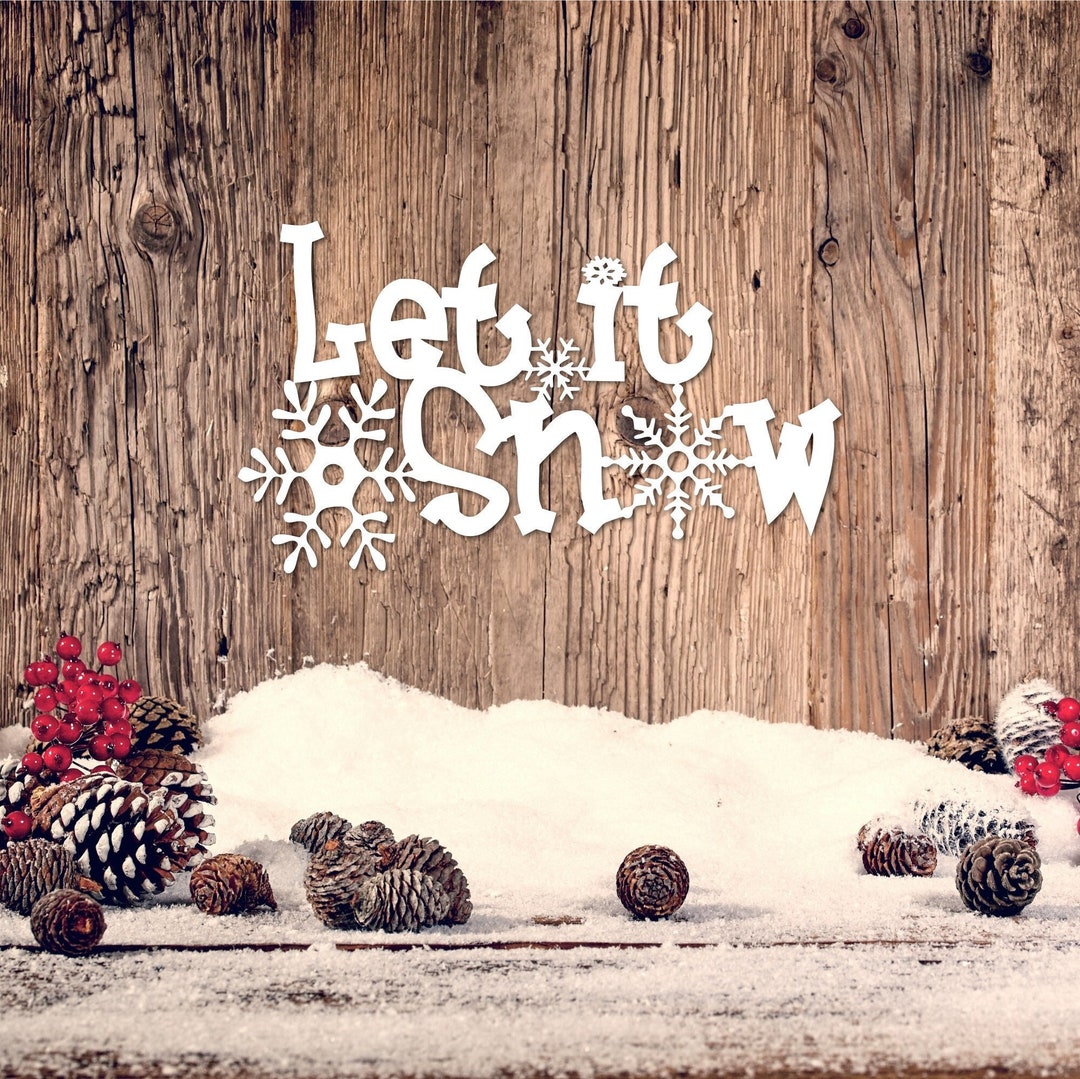 Let It Snow Metal Sign Outdoor Winter Decor Snowflake Winter Sign