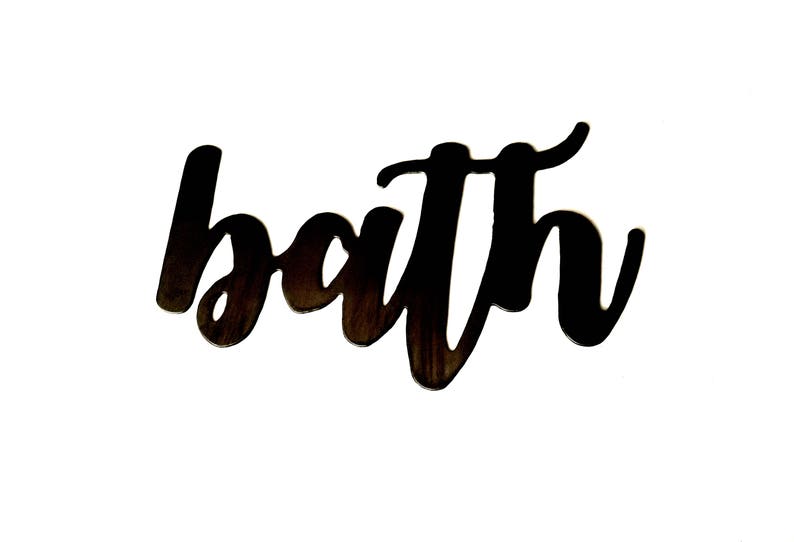 Bath Word Sign Wall Decor Metal Art Bath Gifts Bathroom Etsy