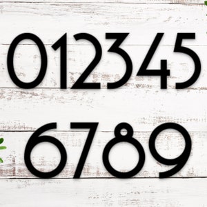 Mid Century Numbers for the House | Metal Address Sign for Garage, Mailbox or Front Door of Home or Office | Individual Modern Numbers