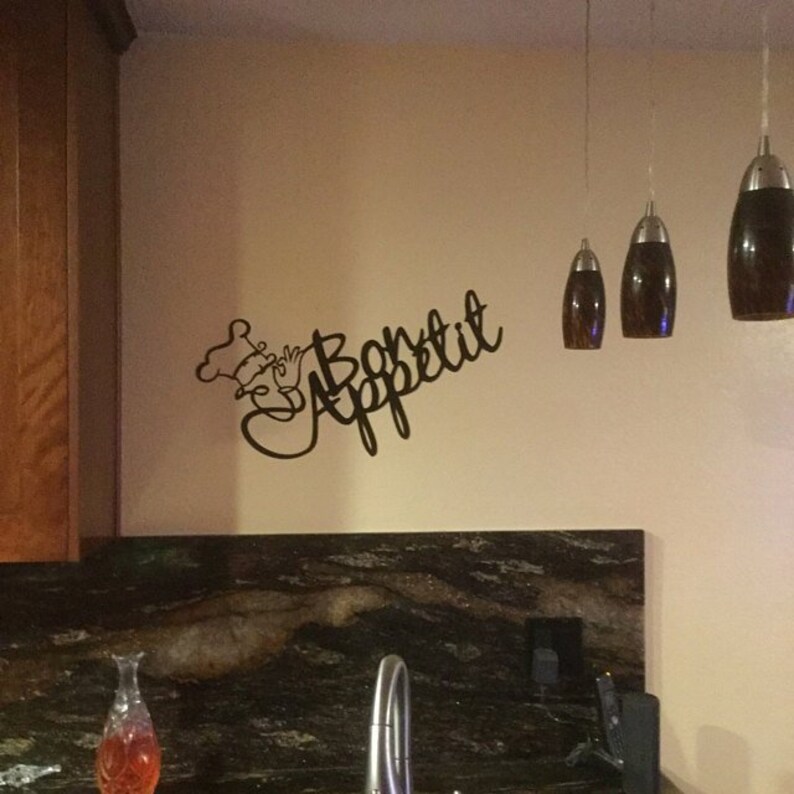 Bon Appetit Metal Sign Kitchen Wall Decor Dining Room Wall Etsy
