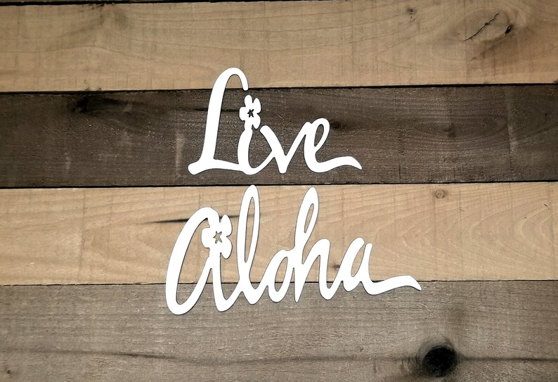 Live Aloha Saying Hawaii Metal Wall Art Flower Decor Island Hawaiian Sign Gifts Home