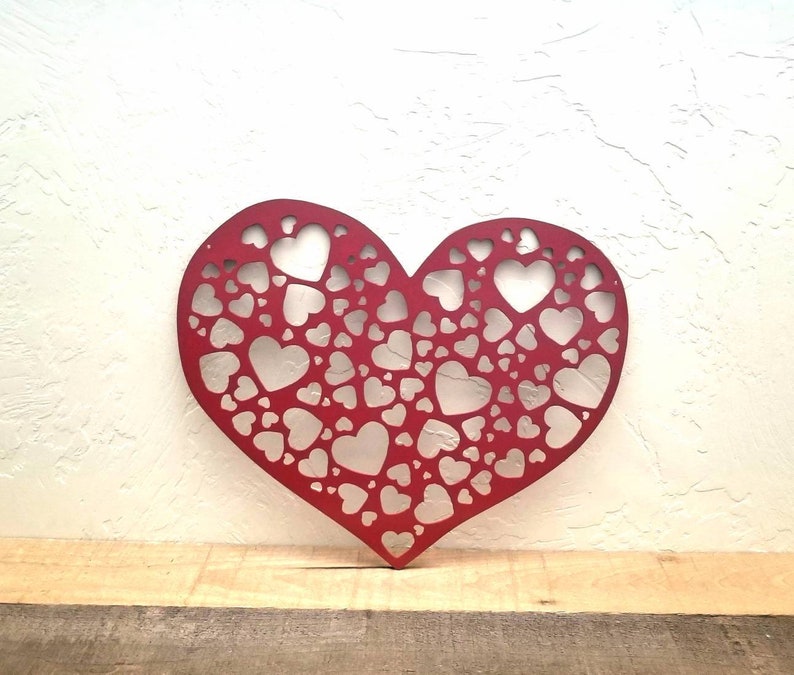 Metal Heart Decor Heart Pattern Wall Art Love Decor Etsy