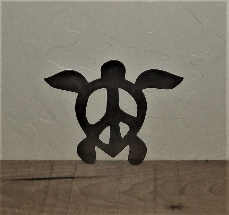 Peace Sign Turtle Metal Wall Decor Sea Turtle Tropical Wall - Etsy