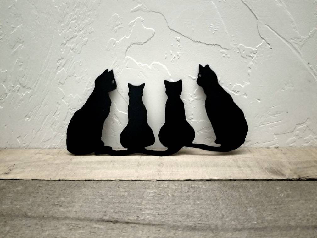 Cat Metal Wall Art Cat Decor Group of 3 Cats Animal Etsy