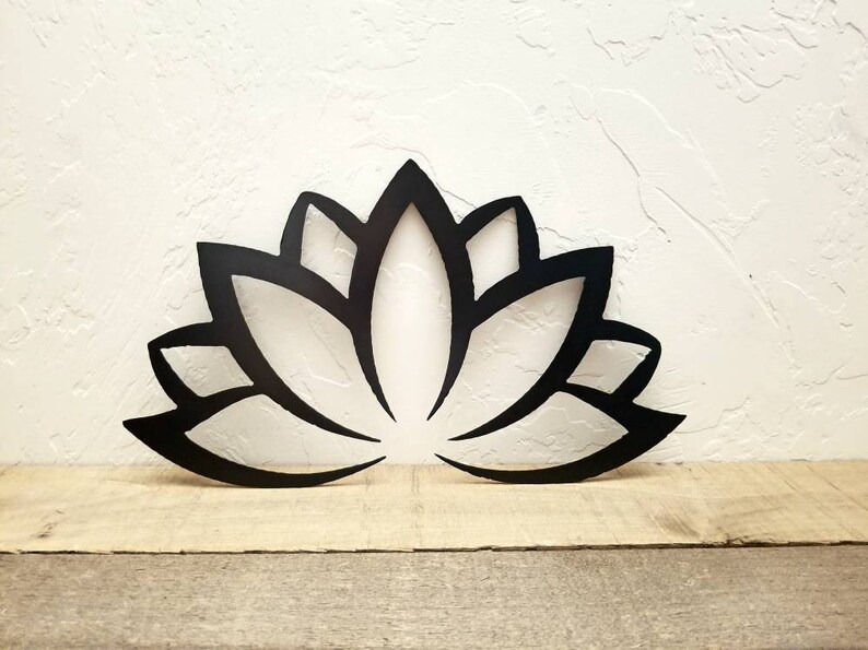 Lotus Flower Sign Metal Wall Art Lotus Flower Art Etsy