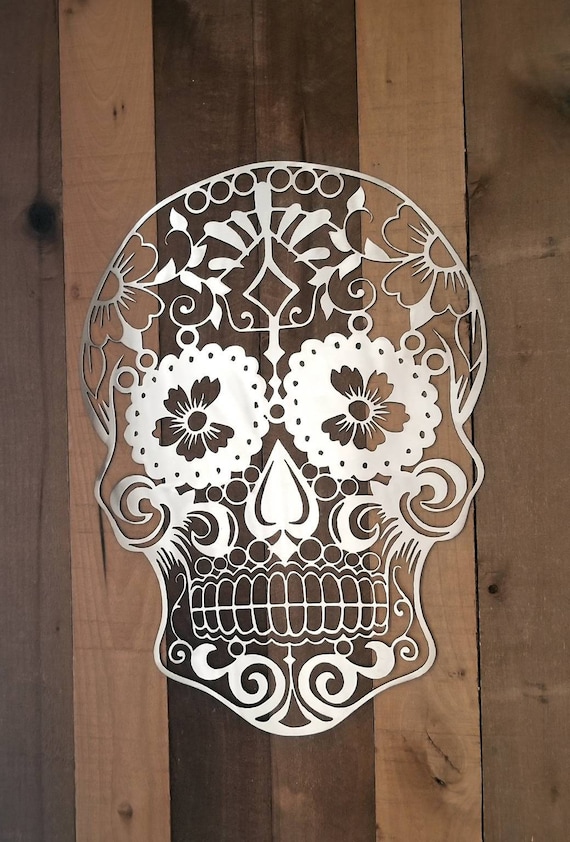 Metal Sugar Skull Wall Art Day of the Dead Wall Decor Mexican Etsy
