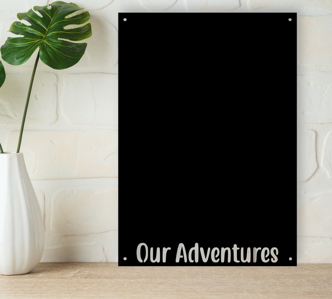 Our Adventures Board Metal Display Board for Pictures Travel