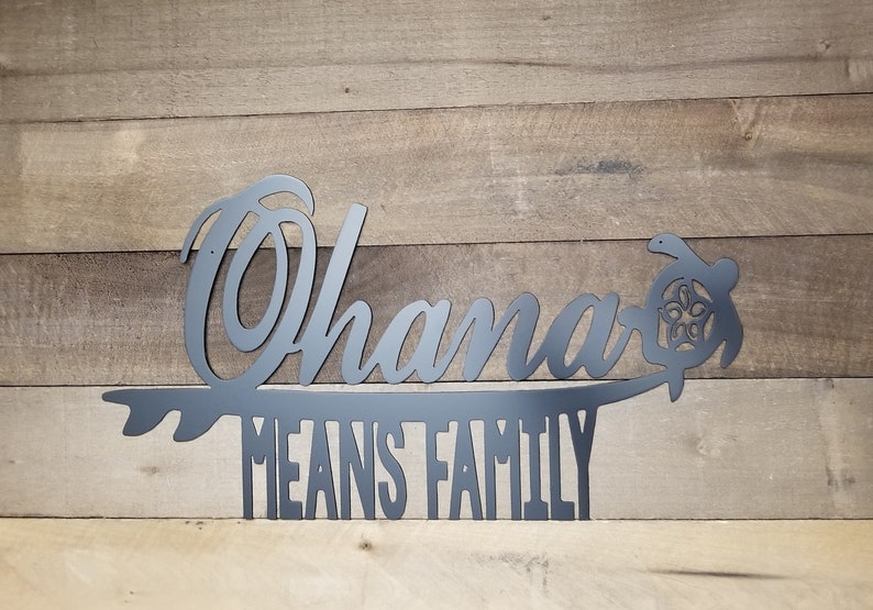 Metal Ohana Sign Wall Decor Ohana Means Family Hawaiian Etsy