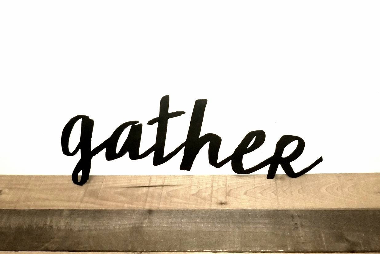 Gather Sign Metal Wall Art Word Art for Dining Room Kitchen | Etsy