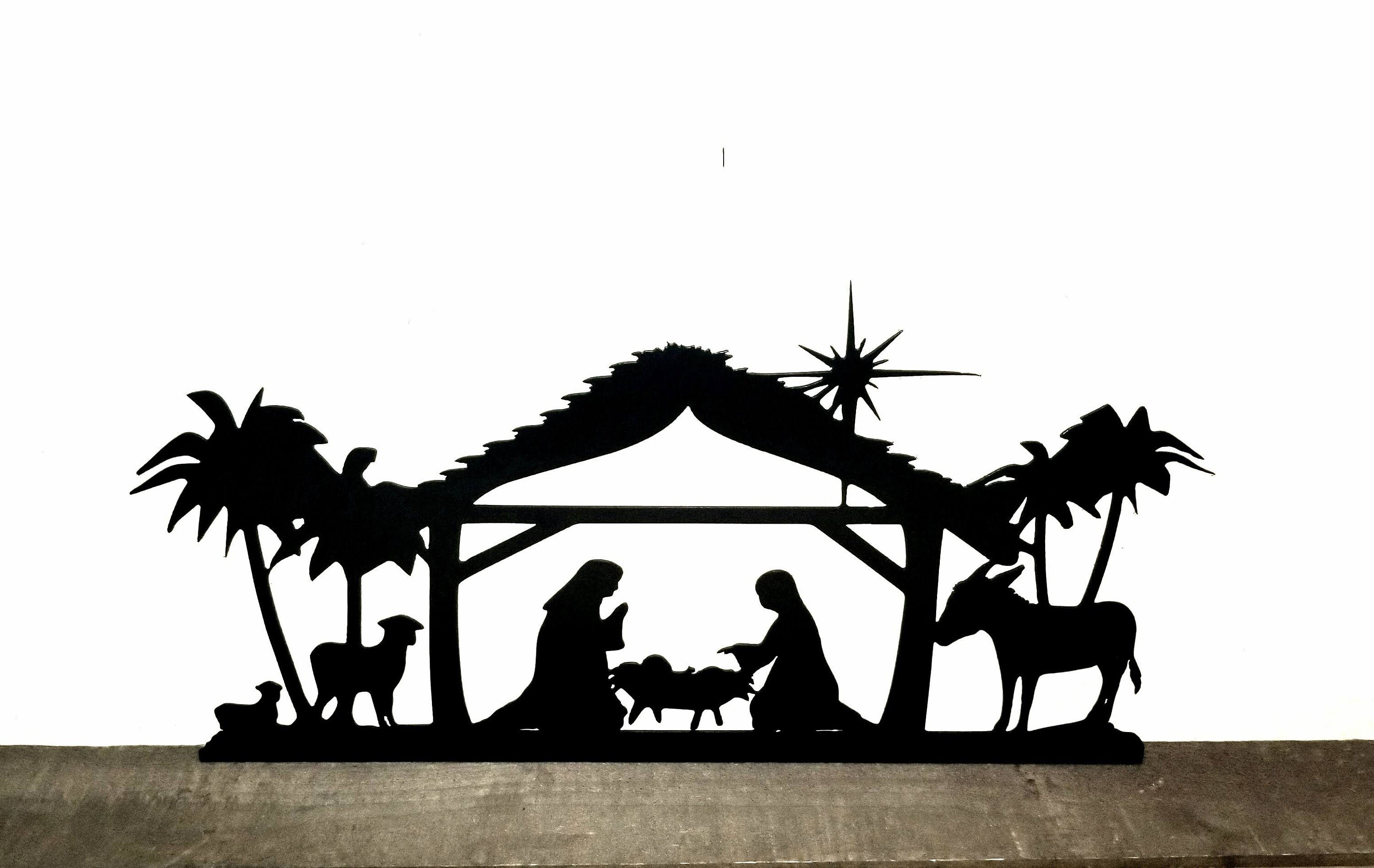 Nativity Scene Metal Wall Art Christmas Sign Holiday Decor Etsy