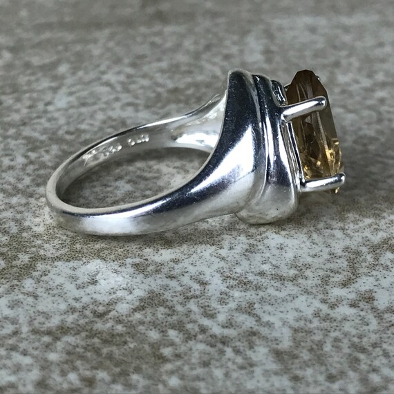 Citrine Ring Size 7/Sterling Silver/Pear Cut/Tota… - image 3