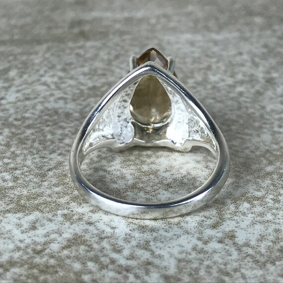 Citrine Ring Size 7/Sterling Silver/Pear Cut/Tota… - image 4