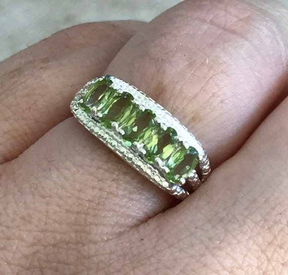 Buy Peridot Genuine Oval Silver Ring Green Peridot Stackable Simple Ring  Minimalist Bezel Peridot Ring August Birthstone Ring for Her Online in  India - Etsy