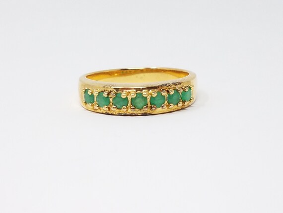 Emerald Band Ring Size 10.25/Gold Vermeil Sterling