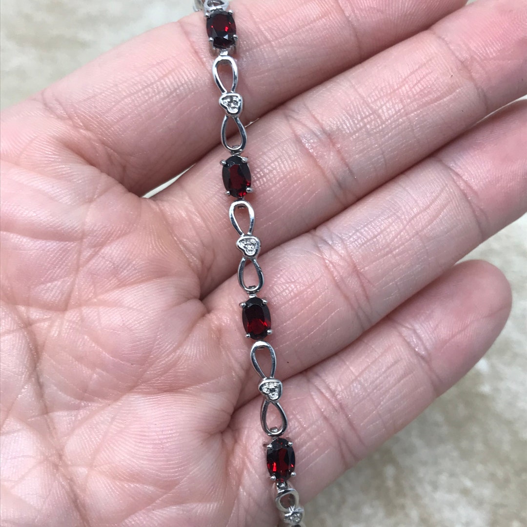 Tennis Bracelet/sterling Silver/genuine & Etsy