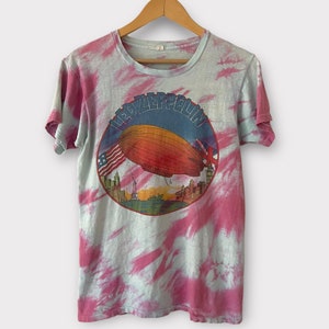 1975 Led Zeppelin Vintage Tour Band Rock Tee Shirt 70s 1970s Tie Dye