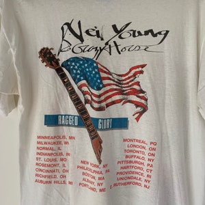 1991 Neil Young Ragged Glory Vintage Tour Band Shirt 90s 1990s RARE image 4