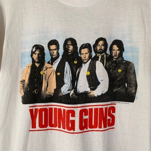 1988 Young Guns Vintage Movie Promo Tee Shirt 80s 1980s RARE Western Cowboy image 3