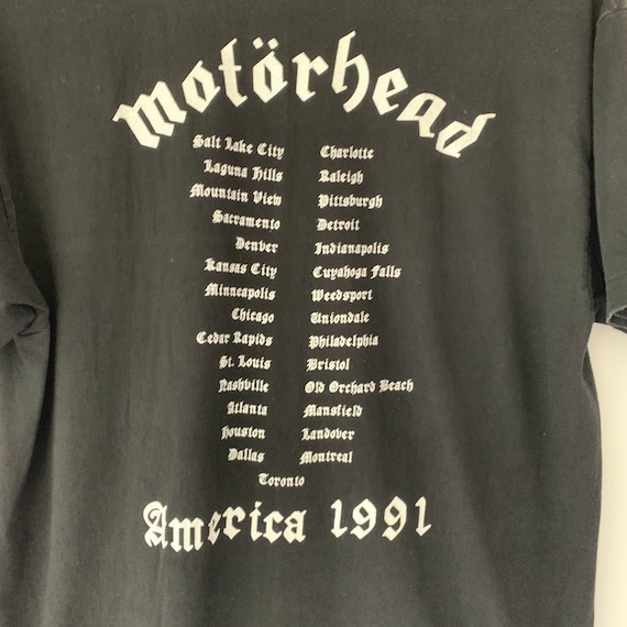 1991 Motorhead Vintage Rock Band Tour Tee Shirt 9… - image 4