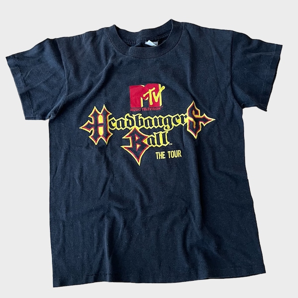 1989 MTV Headbandger's Ball Tour w/ Anthrax Exodus Helloween Vintage Rock Tee Shirt 80s 1980s