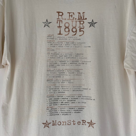 1995 REM "Monster" Vintage Tour Band Shirt 90s 19… - image 4