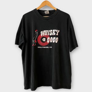 Koszulka z lat 90. Whiskey A-Go-Go „Security” Vintage Music Venue Concert Shirt z lat 90.