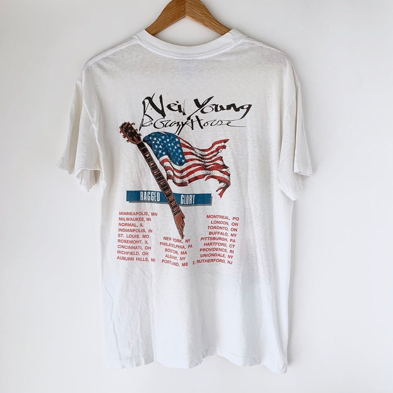 1991 Neil Young Ragged Glory Vintage Tour Band Shirt 90s 1990s RARE image 2