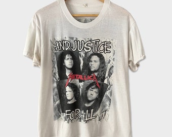 1988 and Justice for All Vintage Tour Band Rock Tee - Etsy