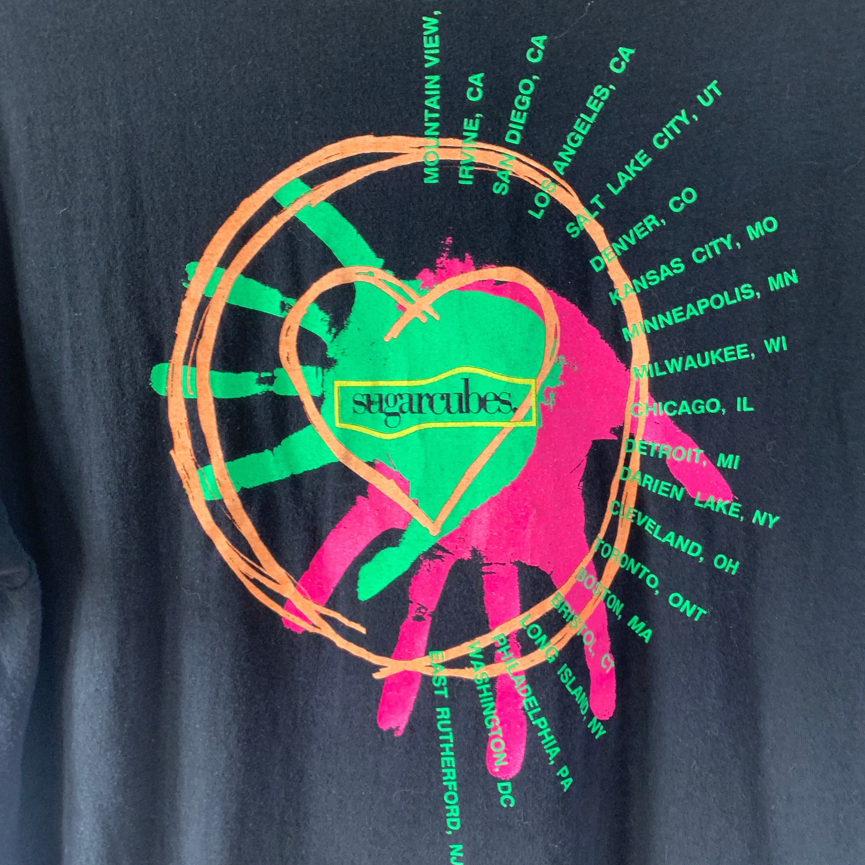 1988 シュガーキューブス ヴィンテージ ツアー バンド Tシャツ 1988 シュガーキューブス ヴィンテージ ツアー バンド Tシャツ