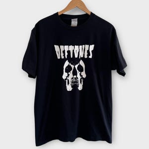 Koszulka z nadrukiem Deftones UK/Euro Vintage Tour Band Rock z 2003 r. z lat 2000–00