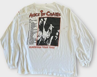 1993 Alice in Chains European Tour Vintage Grunge Band Long Sleeve