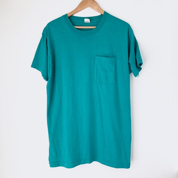 90s〜 FRUIT OF THE LOOM blank sweat Vtg 90s Blank Plain Distressed Green Worn Faded Fruit of the Loom