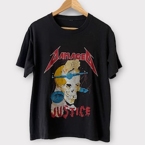 1988 Metallica &quot;Damaged Justice&quot; Monsters Of Rock Festival Vintage Concert Tour Band Heavy Metal Tee Shirt 80s 1980s