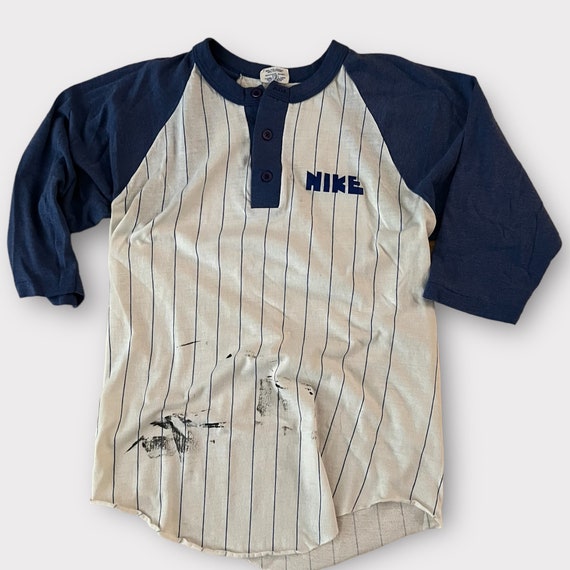 1970s Nike Vintage Baseball Jersey Raglan Tee Shi… - image 1
