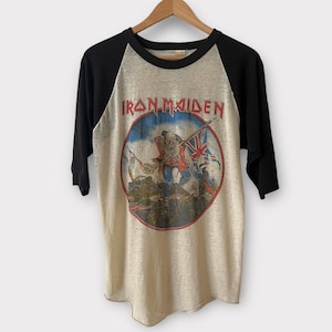 1983 Iron Maiden &quot;Onslaught&quot; Vintage Band Tour Heavy Metal Rock Tee Shirt 80s 1980s