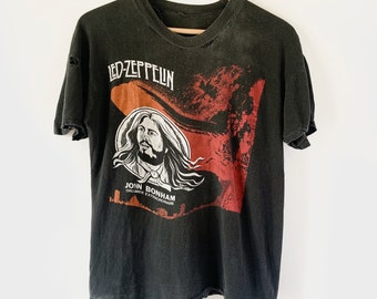 1970s Led Zeppelin John Bonham Vintage Tour Band Rock Tee Shirt 70s 1970s
