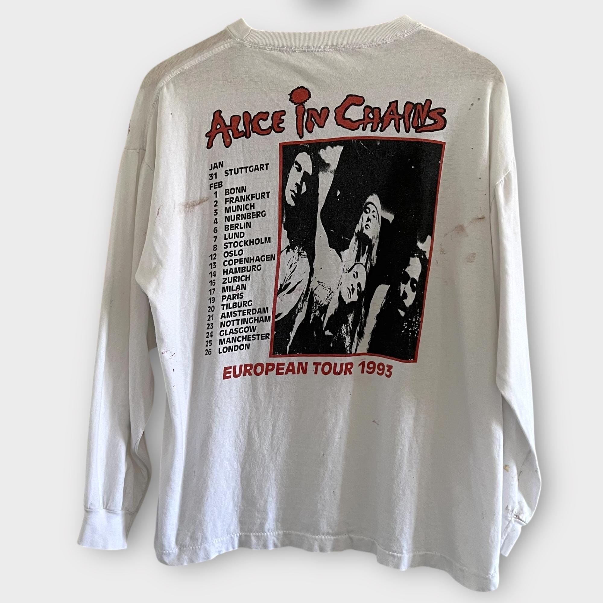 1993 Alice in Chains European Tour Vintage Grunge Band Long Sleeve