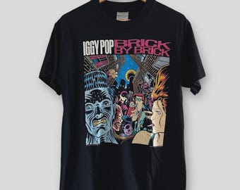 Iggy Pop T-shirt, Vintage Rare Tee Shirt, Stooges, Faded Black Tee