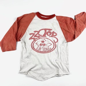 1975 ZZ Top Texas Tour Vintage Band Classic Rock Tee Raglan Shirt 70s 1970s
