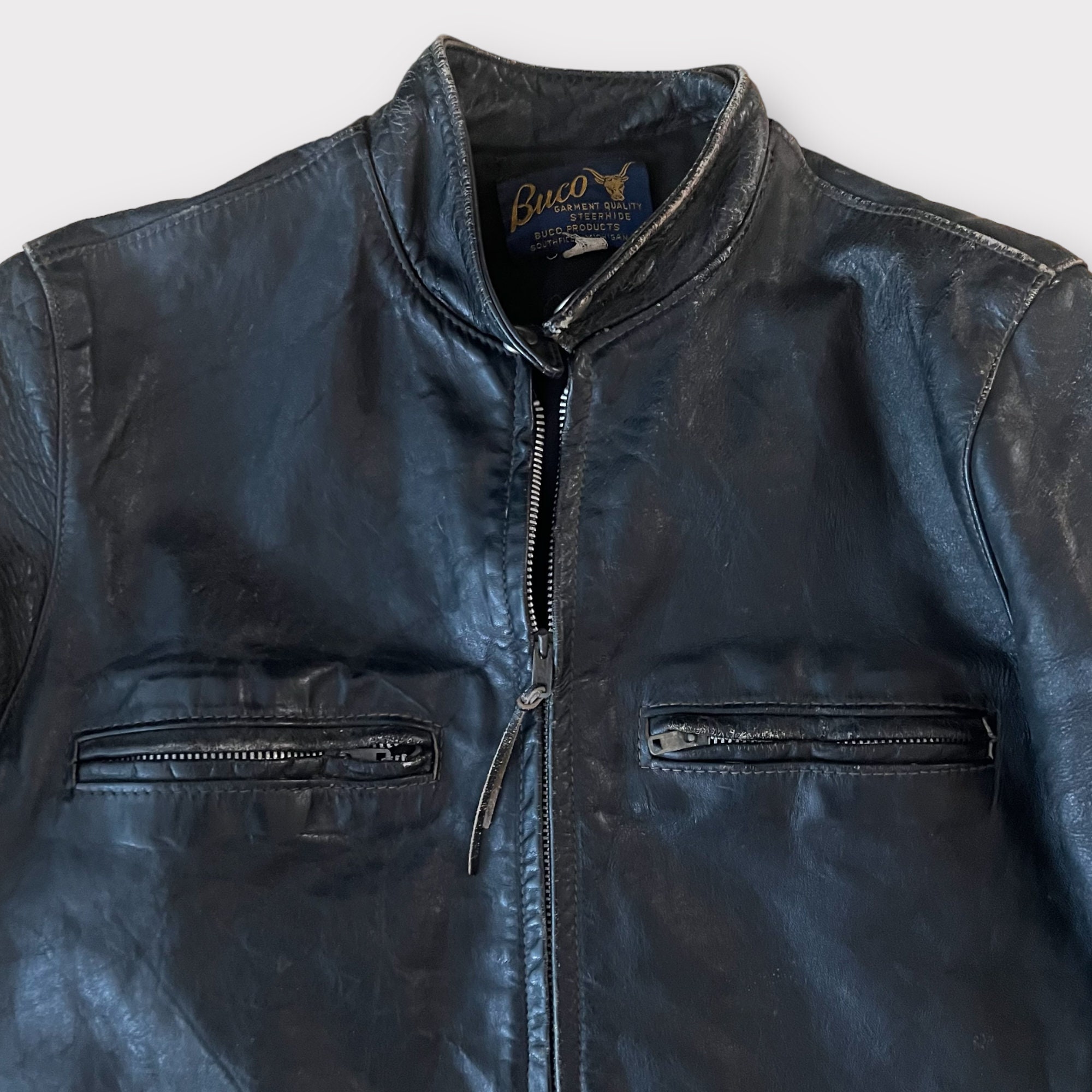 1950s Buco J-100 Vintage Leather Motorcycle Jacket Cafe 1950s Buco J-100 Vintage Leather Motorcycle Jacket Cafe