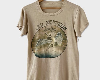 1974 Led Zeppelin "Swan Song" Vintage Tour Band Promo Tee Shirt 70s 1970s