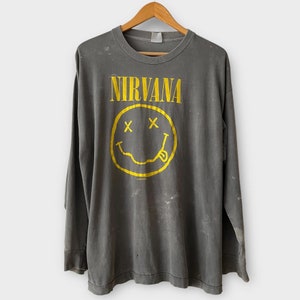 1992 Nirvana &quot;Nevermind&quot; Vintage Band Tour Grunge Rock Long Sleeve Tee Shirt 90s 1990s