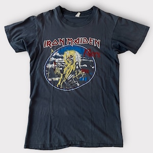 1982 Iron Maiden &quot;Killer&quot; World Tour Vintage Rock Band Tee Shirt 80s 1980s