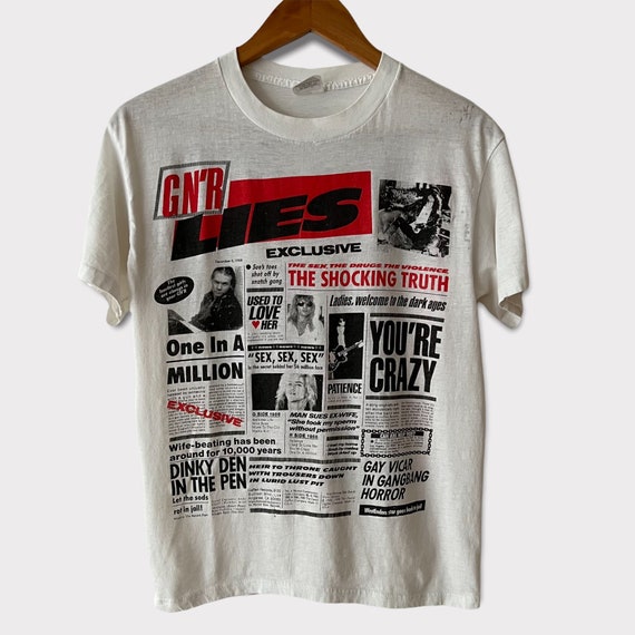 1989 Guns N Roses Lies Vintage Tour Band Rock Tee Shirt 80s - Etsy