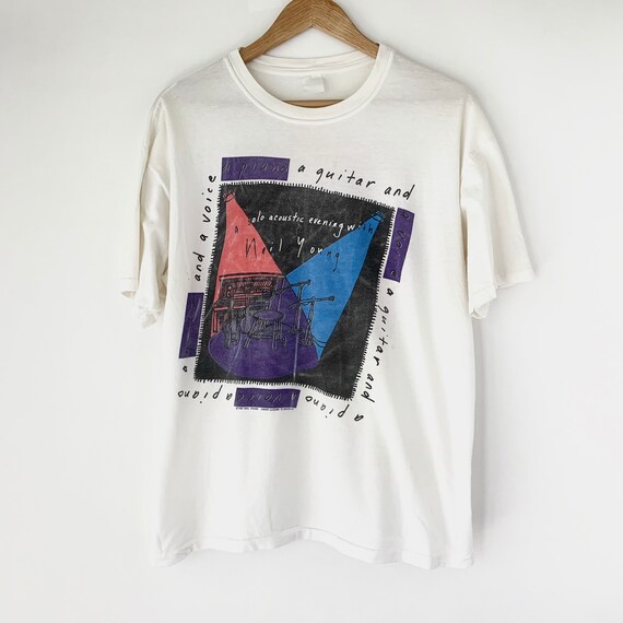 1989 Neil Young Solo Tour Vintage Band Rock Shirt