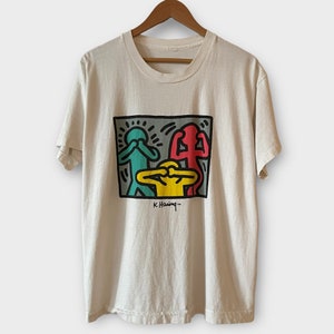 1990s Keith Haring Vinage Art Tee Shirt 90s