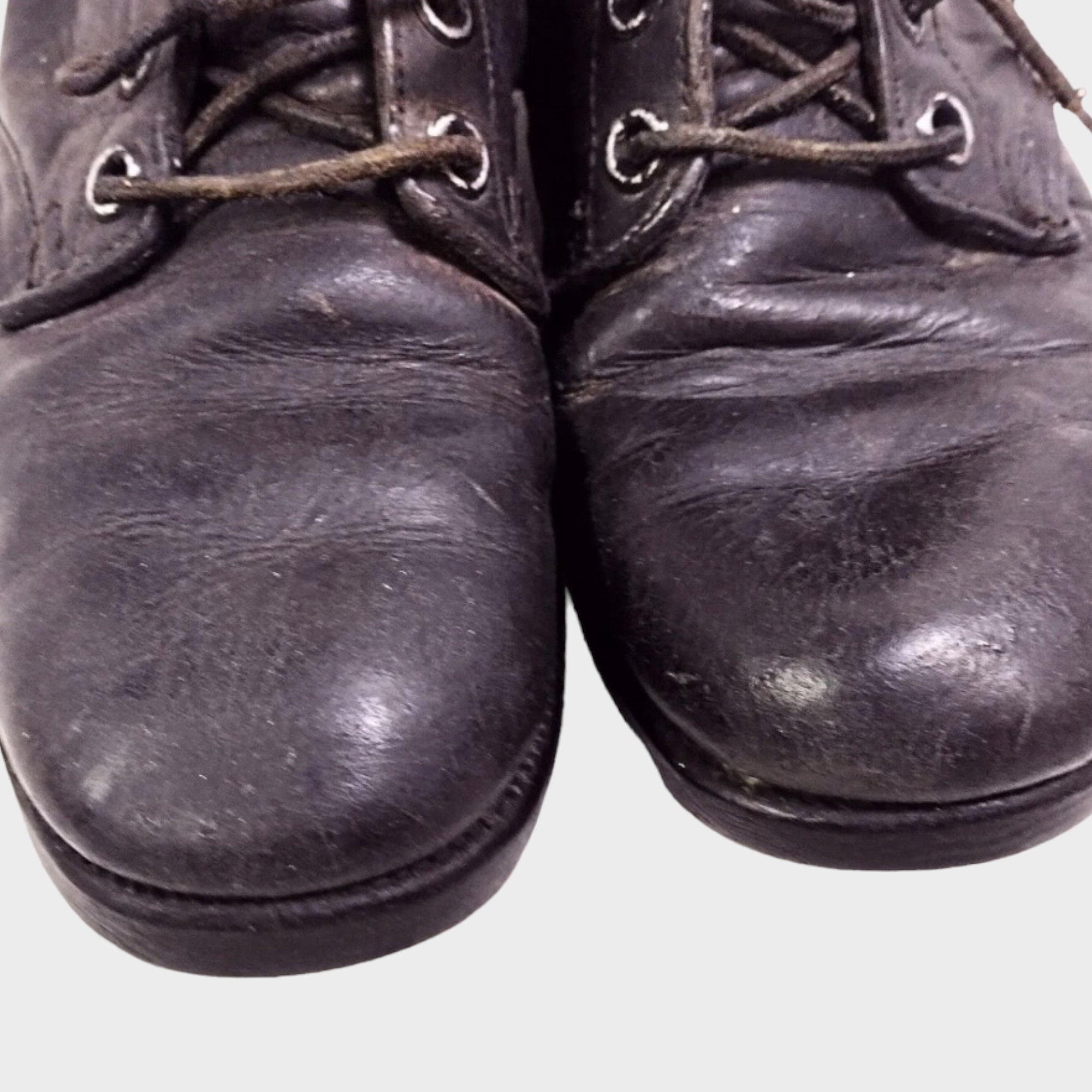 Vtg 1974 Military Black Lace-Up Leather Combat Boots Vintage 1974 Vietnam Combat Military Army Zip up Black  main image 4