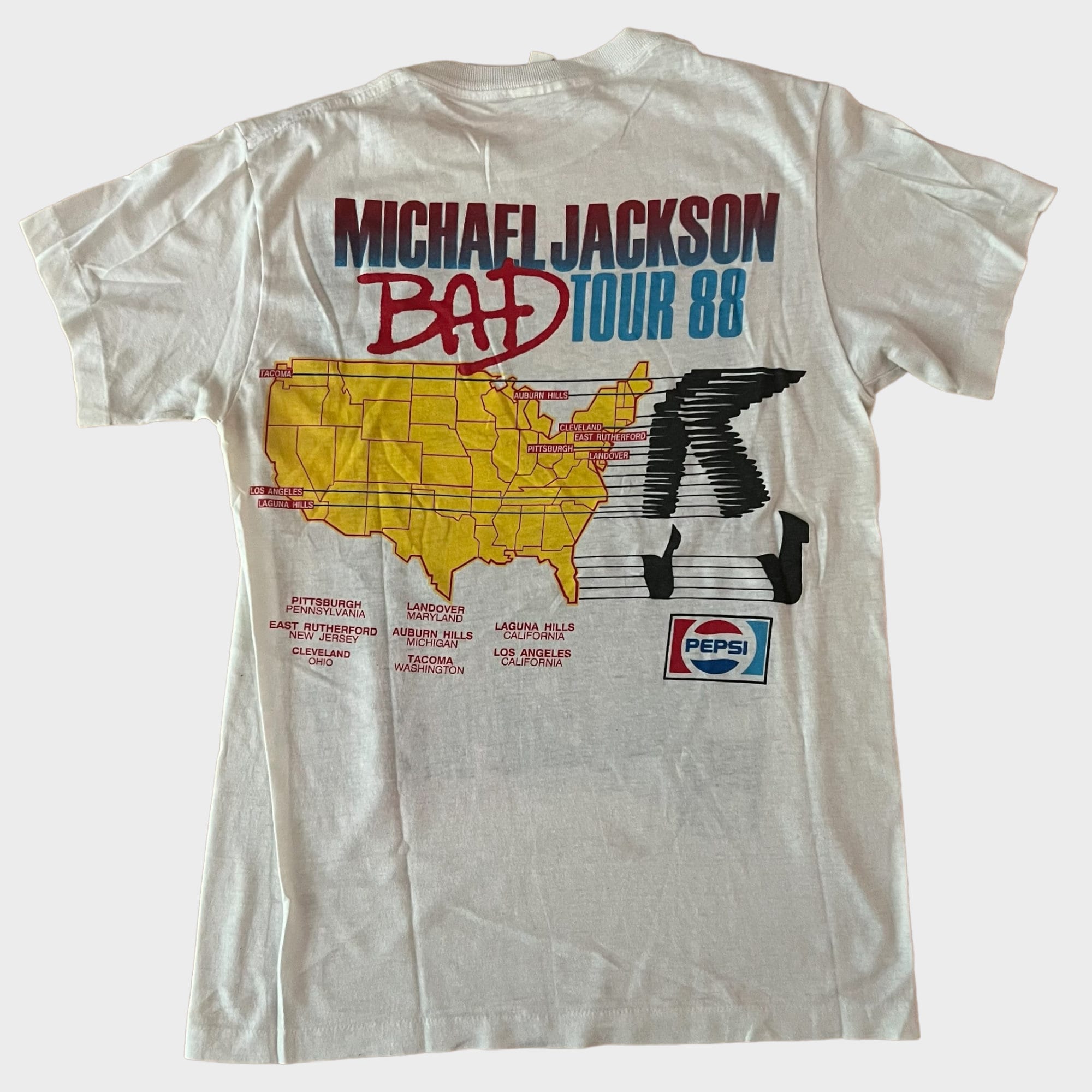 1988 Michael Jackson Bad Vintage World Tour Tee Shirt 80s 1980s 50/50 Soft